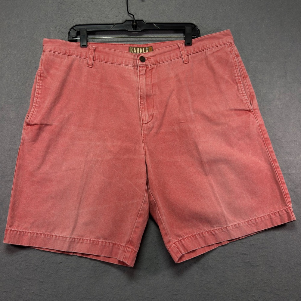 Kahala 1936 Mens Size 40 Faded Red Cotton Chino Shorts Flat Front Casual Summer